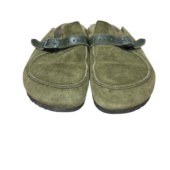 Birkenstock Eaton Olive Green Suede Leather Clogs 39 / 8 - Picture 10 of 11